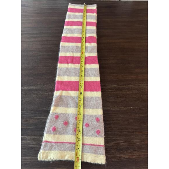 American Eagle Scarf Retro Striped Polka Dot Soft Knit Shawl wool cashmere blend - Picture 6 of 10